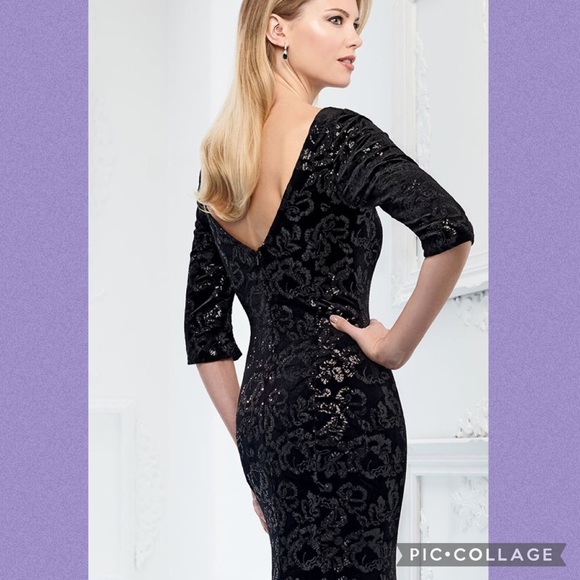 Montage by MON CHERI PURPLE sequins MOB LONG SLEEVE GOWN - Picture 10 of 16